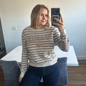Paris Striped Beige Sweater